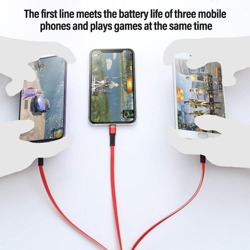 4-Port USB Car Charger with 3-in-1 Cable - Fast Charging Combo