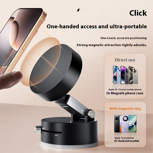 Foldable Magnetic Vacuum Car Phone Holder Foldable Suction Cup With