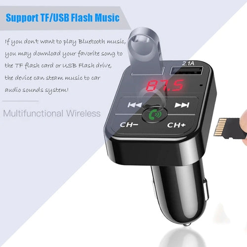 USB Bluetooth transmitter - Car Adaptor, Fast Charger x2 ports