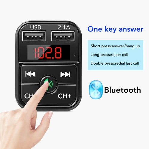 USB Bluetooth transmitter - Car Adaptor, Fast Charger x2 ports